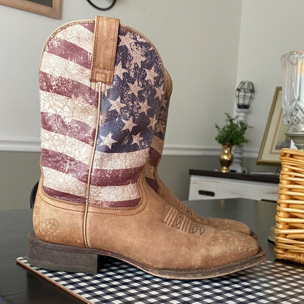 Ariat Men's Circuit Proud American Flag Western Boot-Broad Square Toe